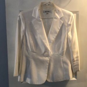 Suit studio white satin looking formal jacket